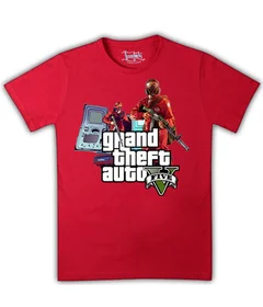 Прикольные футболки: GTA на красной